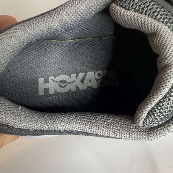 Hoka One One Kids Gray and White Sneakers - Picture 2 of 8